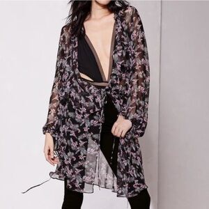 Victoria’s Secret Very Sexy West Side Floral Chiffon Duster Top Cover Up Robes.